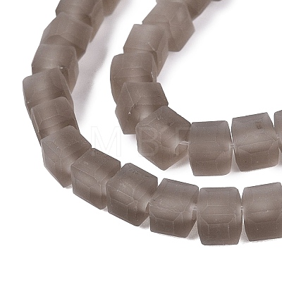 Transparent Frosted Glass Beads Strands GLAA-N072-01A-A18-1