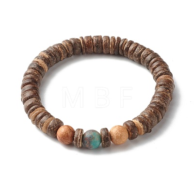 Wood Beads Stretch Bracelet Sets for Girl Women BJEW-JB06766-1