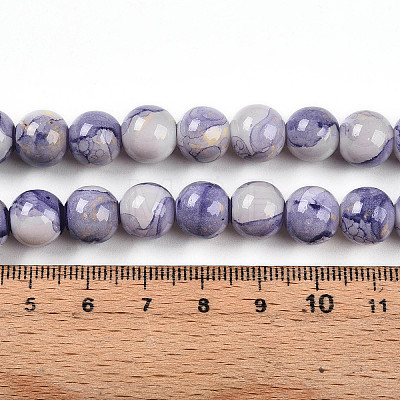 Baking Painted Glass Beads Strands DGLA-N003-10mm-C08-1