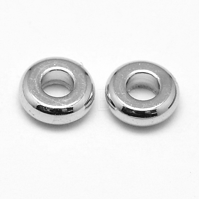 Brass Flat Round Spacer Beads KK-M085-A-12P-NR-1