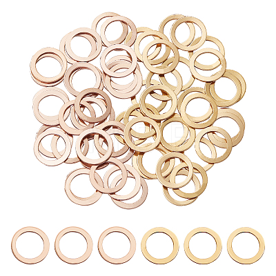 Unicraftale 60Pcs 2 Colors Vacuum Plating 304 Stainless Steel Linking Rings STAS-UN0018-37-1