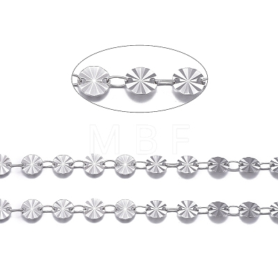 304 Stainless Steel Sunflower Link Chains CHS-K010-01P-02-1