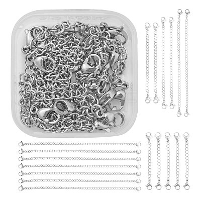 10 Strands 5 Style 304 Stainless Steel Chain Extender STAS-LS0001-44P-1