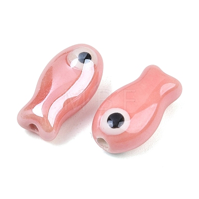 Handmade Porcelain Beads PORC-WH0019-02B-1