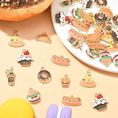 40Pcs 8 Styles Alloy Enamel Pendants PALLOY-CJ0001-159-1