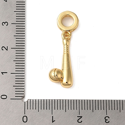Rack Plating Brass Micro Pave Clear Cubic Zirconia European Dangle Charms KK-P279-16G-1