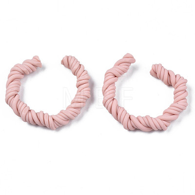 Polymer Clay Twist Rope Open Ring CLAY-N010-031-02-1