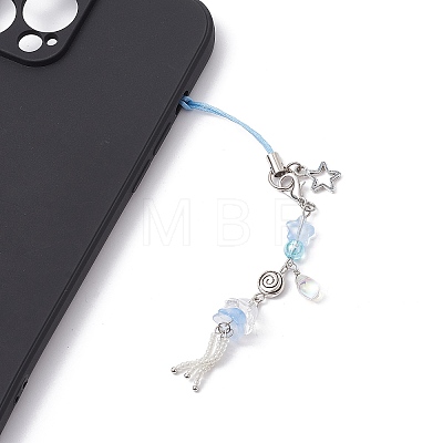 Glass Beads Pendant Mobile Straps HJEW-JM01807-02-1