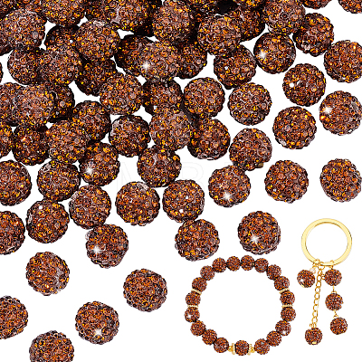 100Pcs Pave Disco Ball Beads RB-PH0001-25D-1