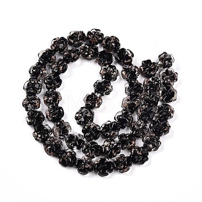 Luminous Handmade Gold Foil Glass Beads Strands FOIL-N029-01I-1