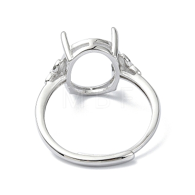 Adjustable 925 Sterling Silver Ring Components STER-K179-40P-1