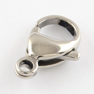 Polished 304 Stainless Steel Lobster Claw Clasps STAS-R072-09A-1