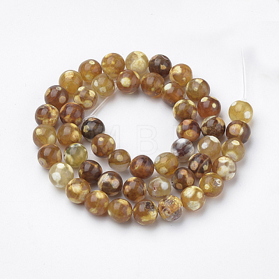 Natural Fire Crackle Agate Beads Strands G-S276-11-1
