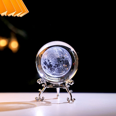 Inner Carving Glass Crystal Ball Diaplay Decoration PW-WGD9143-13-1