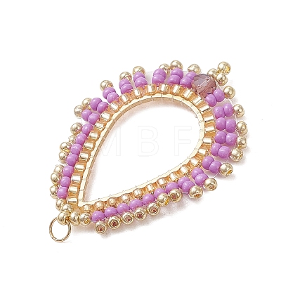 Glass Seed Beaded Pendnats PALLOY-MZ01361-01-1