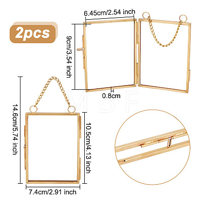 Glass Rectangle Wall Hanging Photo Frame AJEW-WH0314-470A-1
