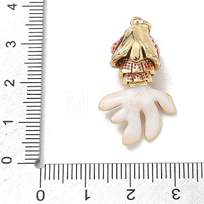 Ocean Brass Enamel Pendants RB-CBA2CEF-03G-03-1