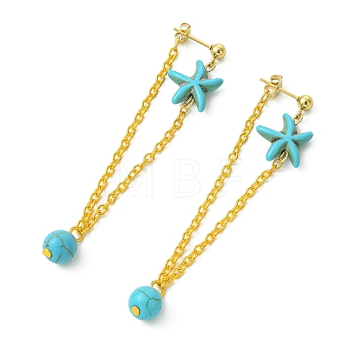 304 Stainless Steel Dangle Stud Earrings for Women EJEW-JE07233-02-1