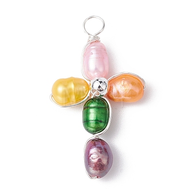 Dyed Natural Cultured Freshwater Pearl Pendants PALLOY-JF02230-02-1