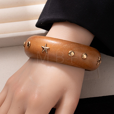 Iron Studded Wooden Statement Bangles WGF1C60-05-1