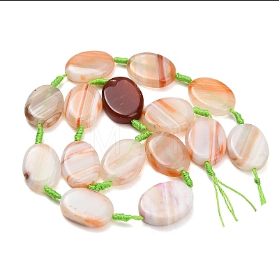 Natural Banded Agate Beads Strands G-A321-E03-01B-1