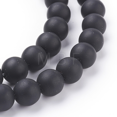 Synthetic Black Stone Beads Strands G508-2-1