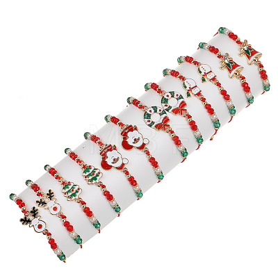 Christmas Alloy Enamel Pendant Link Bracelets FS-WG9F6E2-01-1