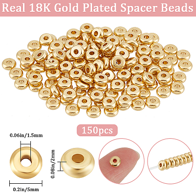 Beebeecraft 150Pcs 304 Stainless Steel Spacer Beads STAS-BBC0003-43-1