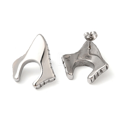 304 Stainless Steel Arch Stud Earrings EJEW-K244-34P-1
