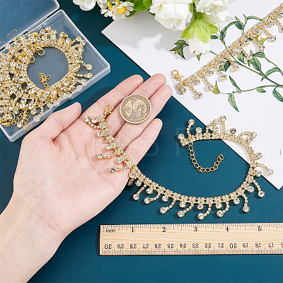 4Pcs Iron Rhinestone Tassel Boot Strap Chains HJEW-PH02567-1
