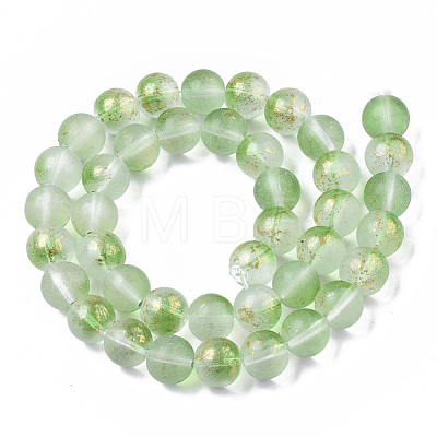 Frosted Spray Painted Glass Beads Strands GLAA-N035-03D-C02-1