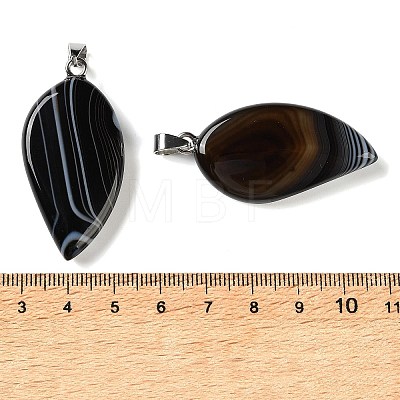 Dyed & Heated Natural Black Banded Agate Pendants GG-CBACB71-05P-03-1