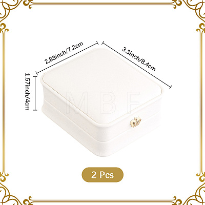 2Pcs PU Leather Necklace Pendant Gift Boxes LBOX-CL0001-01-1