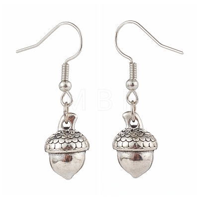 Tibetan Style Alloy Acorn Dangle Earrings EJEW-JE04504-03-1