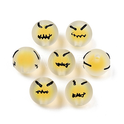 Frosted Acrylic Enamel Beads FACR-G005-02B-1