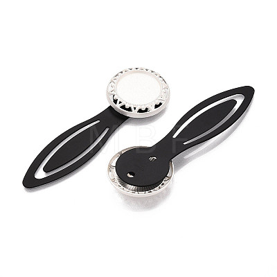 Alloy & Iron Bookmark Cabochon Settings PALLOY-N184-05S-1