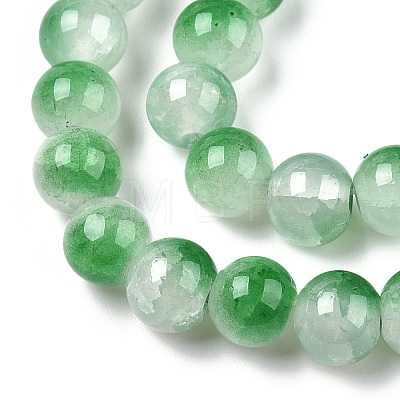 Crackle Baking Painted Imitation Jade Glass Beads Strands DGLA-T003-8mm-07-1