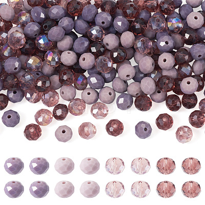 200Pcs 4 Colors Electroplate Glass Beads Strands EGLA-TA0030-09B-1