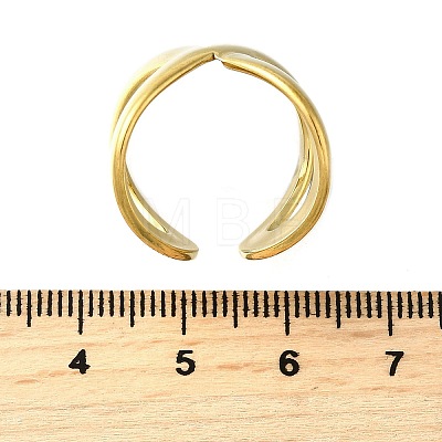 304 Stainless Steel Adjustable Cuff Rings for Women RJEW-B123-01G-02-1