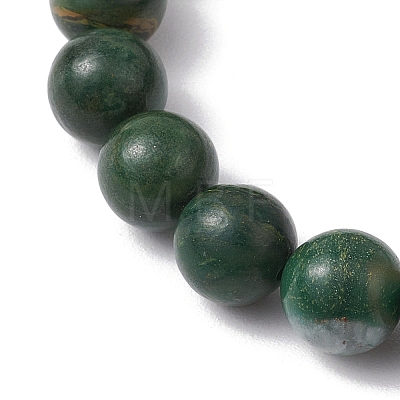 Round Natural African Jade Beads Stretch Bracelets for Women BJEW-JB11404-1