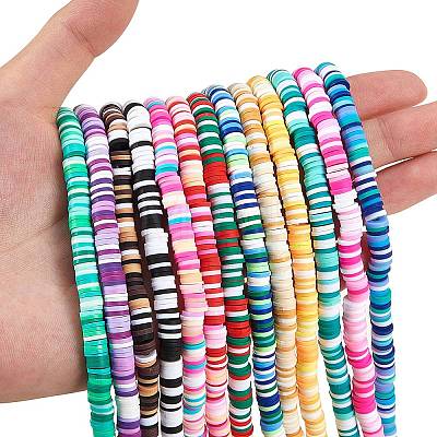 13 Strands 13 Colors Handmade Polymer Clay Beads Strands CLAY-SZ0001-18-1