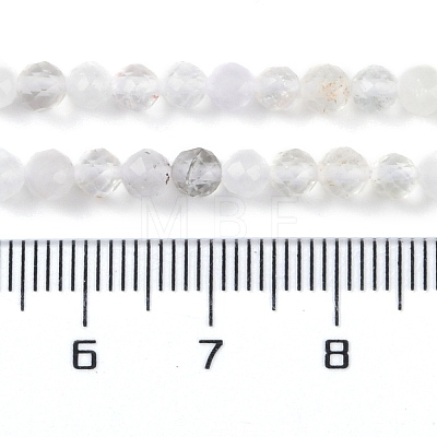 Faceted Round Natural Quartz Crystal Bead Strands G-L411-30-4mm-01-1