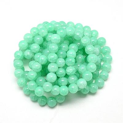 Baking Paint Crackle Glass Bead Strands DGLA-Q023-8mm-YS19-1