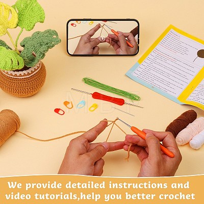 DIY Monstera Leaf Planter Knitting Kits for Beginners PW-WG45856-01-1