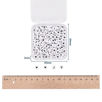 200Pcs 2 Style White Acrylic Enamel Beads SACR-YW0001-04-1