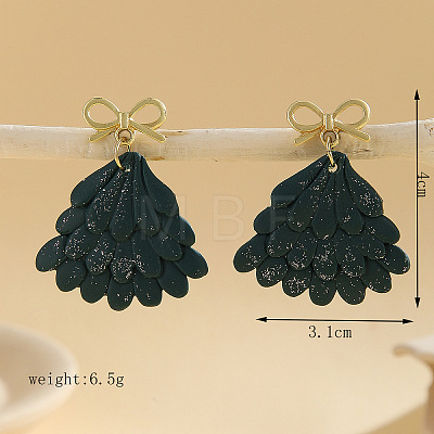Christmas Tree Polymer Clay Dangle Stud Earrings FS-WGEB455-03-1