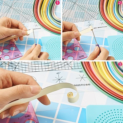 DIY Paper Quilling Strips Sets: Random Color Paper Quilling Strips DIY-S038-004-1