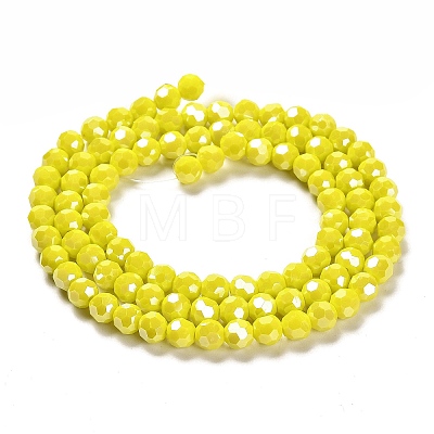 Electroplate Opaque Glass Beads Strands EGLA-A035-P6mm-A04-1