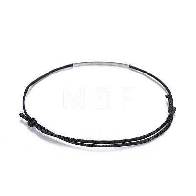 Adjustable Waxed Cotton Cord Bracelets BJEW-JB04206-02-1