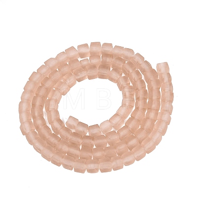 Transparent Frosted Glass Beads Strands GLAA-N072-01A-A06-1